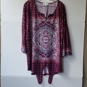 Susan Bristrol Boho Tie Front Top 3X